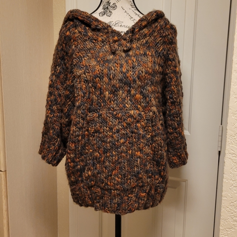 NWT Chaser Chunky Knit Hooded Sweater With Kangaroo Pouch